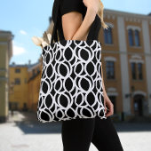 Modern Abstract zwart-wit lijnpatroon Tote Bag
