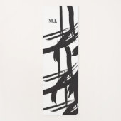 Modern Abstract zwart-wit monogram Initiaal Yogamat (Voorkant)