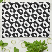 Modern Abstract zwart-wit patroon | Theedoek (Gevouwen)