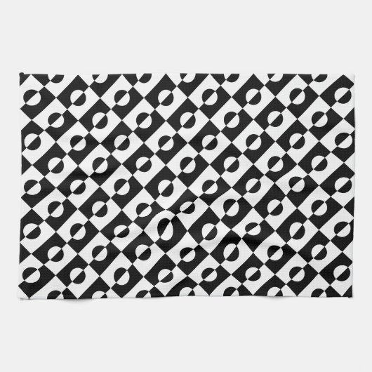 Modern Abstract zwart-wit patroon | Theedoek (Horizontaal)