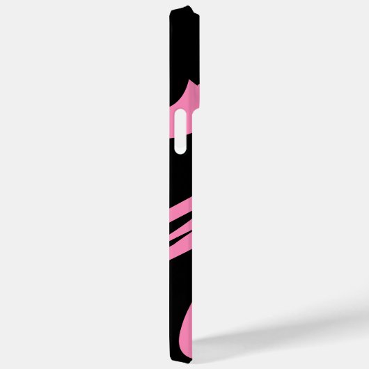 Modern Abstract zwart-wit roze monogram Case-Mate iPhone Case (Achterkant / Rechts)