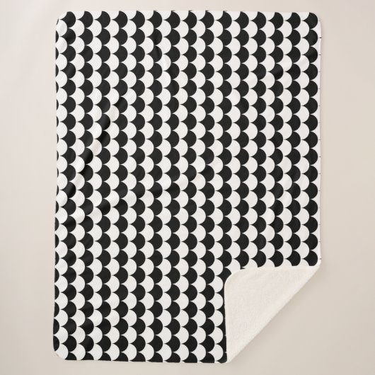 Modern Abstract zwart-wit Sherpa Deken (Voorkant)