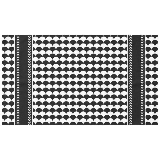 Modern Abstract zwart-wit Tafelkleed (Voorkant (Horizontaal))