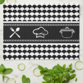 Modern Abstract zwart-wit Theedoek (Gevouwen)