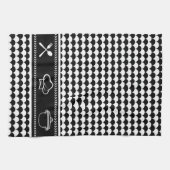 Modern Abstract zwart-wit Theedoek (Horizontaal)