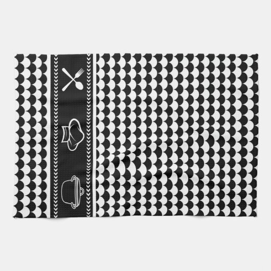 Modern Abstract zwart-wit Theedoek (Horizontaal)