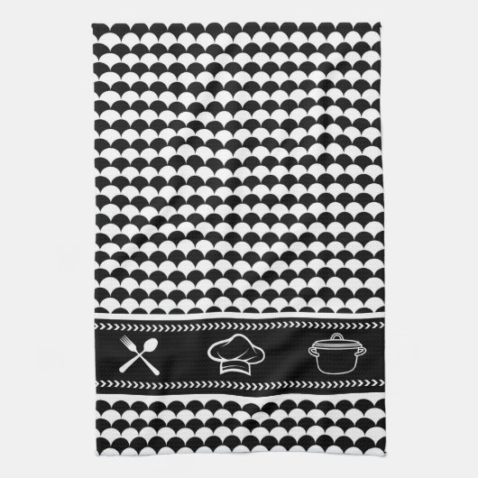 Modern Abstract zwart-wit Theedoek (Verticaal)