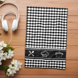 Modern Abstract zwart-wit Theedoek