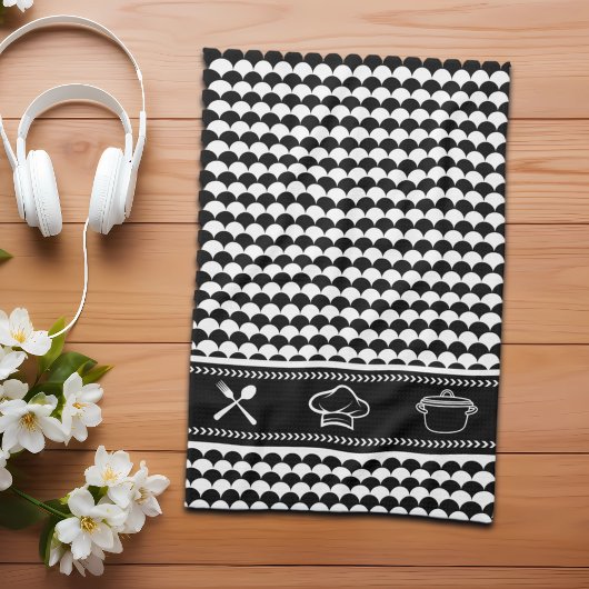 Modern Abstract zwart-wit Theedoek