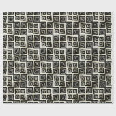 Modern Abstract zwart-wit vierkant geometrisch Cadeaupapier (Vlak)