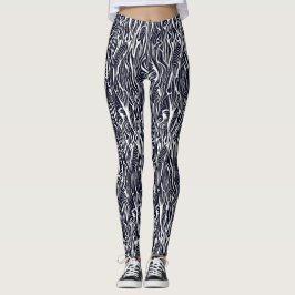 Modern Abstract Zwart-Wit Zebra Safari Patroon  Leggings