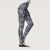 Modern Abstract Zwart-Wit Zebra Safari Patroon Leggings (Rechts)