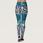Modern Abstract Zwart Wit Zebra Streep Patroon Leggings (Achterkant)