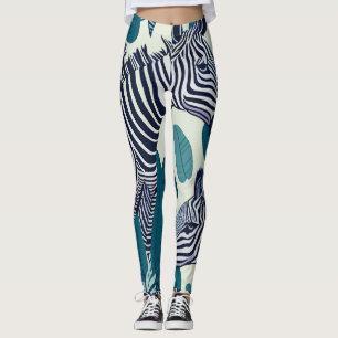 Modern Abstract zwart wit Zebra streeppatroon Leggings