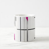 Modern Abstract Zwart Zilver Fuschia Koffiemok (Center)