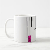 Modern Abstract Zwart Zilver Fuschia Koffiemok (Links)