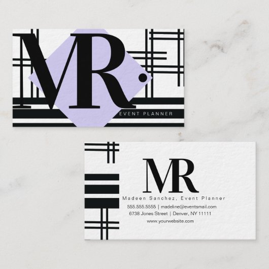 Modern Abstract zwart zwart zwart zwart zwart zwar Visitekaartje (Voorkant / Achterkant)