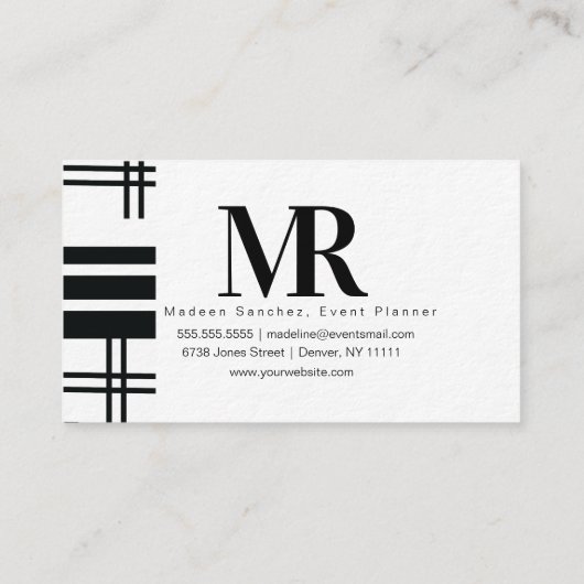 Modern Abstract zwart zwart zwart zwart zwart zwar Visitekaartje (Achterkant)