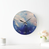 Modern AbstractBlue White Art Grote Klok (Huis)