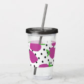 Modern Abstracte Aardbeienpatroon Acryl Drinkbeker (Achterkant)