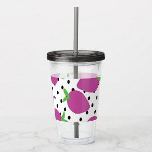 Modern Abstracte Aardbeienpatroon Acryl Drinkbeker