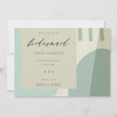 MODERN ABSTRACTE AQUA ARTISTIC IS MIJN BRIDESMAID KAART (Voorkant)