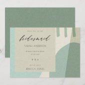 MODERN ABSTRACTE AQUA ARTISTIC IS MIJN BRIDESMAID KAART (Voorkant / Achterkant)