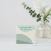 MODERN ABSTRACTE AQUA BLUE ART EARRING DISPLAY VIERKANTE VISITEKAARTJE (Staand voorkant)