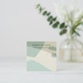 MODERN ABSTRACTE AQUA BLUE ART EARRING DISPLAY VIERKANTE VISITEKAARTJE (Staand voorkant)