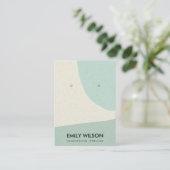 MODERN ABSTRACTE AQUA BLUE ART EARRING DISPLAY VISITEKAARTJE (Staand voorkant)