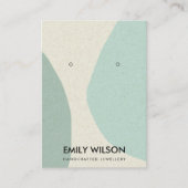 MODERN ABSTRACTE AQUA BLUE ART EARRING DISPLAY VISITEKAARTJE (Voorkant)