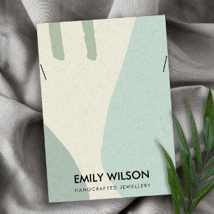 MODERN ABSTRACTE AQUA BLUE ART KETTING DISPLAY VISITEKAARTJE