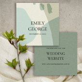 MODERN ABSTRACTE AQUA BLUE ART WEDDING WEBSITE VIERKANTE VISITEKAARTJE