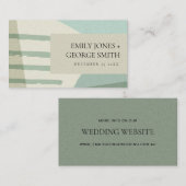 MODERN ABSTRACTE AQUA BLUE ART WEDDING WEDSITE VISITEKAARTJE (Voorkant / Achterkant)