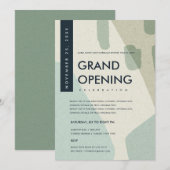 MODERN ABSTRACTE AQUA BLUE GRAND OPENEN GEBEURTENI KAART (Voorkant / Achterkant)