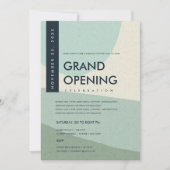 MODERN ABSTRACTE AQUA BLUE GRAND OPENEN GEBEURTENI KAART (Voorkant)