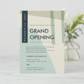 MODERN ABSTRACTE AQUA BLUE GRAND OPENEN GEBEURTENI KAART (Staand voorkant)