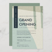 MODERN ABSTRACTE AQUA BLUE GRAND OPENEN GEBEURTENI KAART (Voorkant / Achterkant)