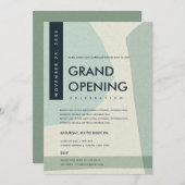 MODERN ABSTRACTE AQUA BLUE GRAND OPENEN GEBEURTENI KAART (Voorkant / Achterkant)