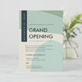 MODERN ABSTRACTE AQUA BLUE GRAND OPENEN GEBEURTENI KAART (Staand voorkant)