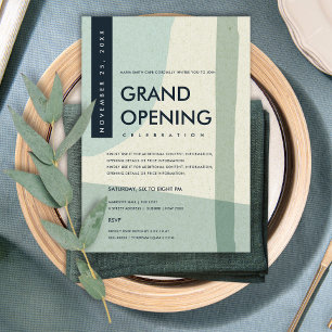 MODERN ABSTRACTE AQUA BLUE GRAND OPENING EVAL KAART