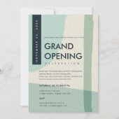 MODERN ABSTRACTE AQUA BLUE GRAND OPENING EVAL KAART (Voorkant)