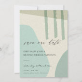 MODERN ABSTRACTE AQUA BLUE KRAFT ARTISTIC ART SAVE THE DATE (Voorkant)