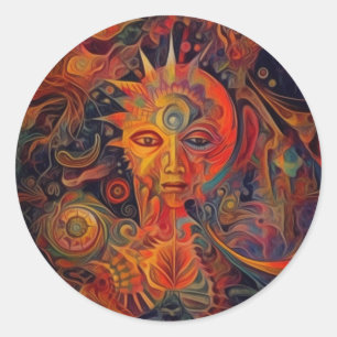 Modern Abstracte Art Sticker Goddess