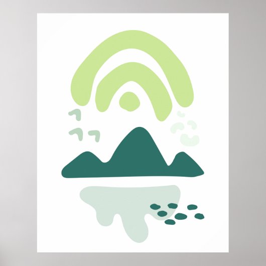 Modern Abstracte bergmeer Scene Poster (Voorkant)