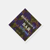 Modern Abstracte Blauwe Bar Mitzvah Bold Servet (Hoek)