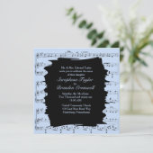 Modern Abstracte blauwe muziek Kaart (Staand voorkant)