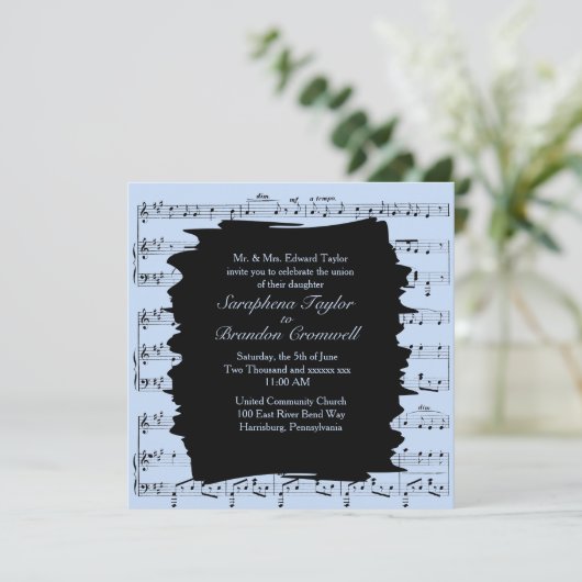 Modern Abstracte blauwe muziek Kaart (Staand voorkant)