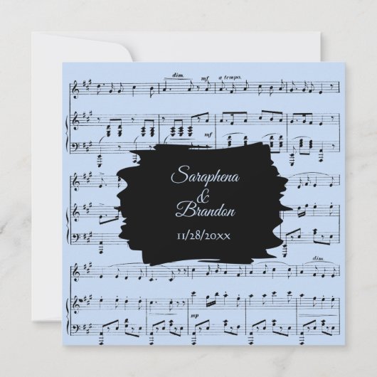 Modern Abstracte blauwe muziek Kaart (Achterkant)