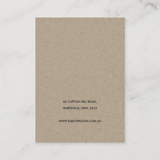 MODERN ABSTRACTE BLUSH PEACH KRAFT KETTING DISPLAY VISITEKAARTJE (Achterkant)